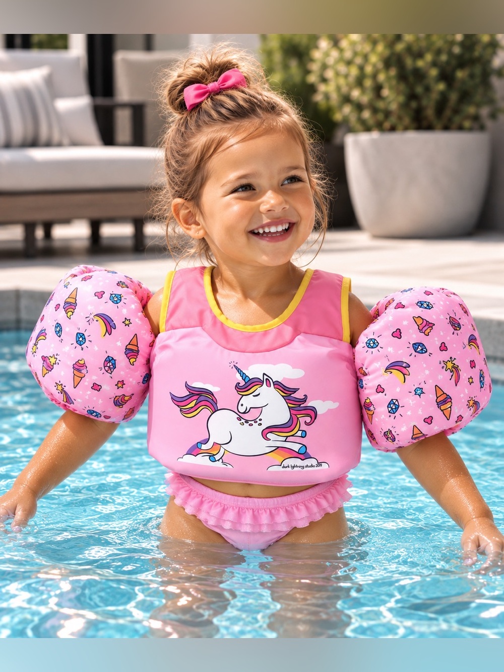 Dark Lightning Toddler Swim Vest, Kids Pool Floaties